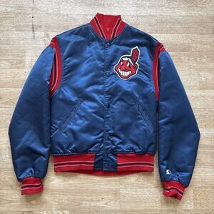 Vintage Chief Wahoo Starter CLEVELAND INDIANS MLB Baseball Satin Jacket S 1980s